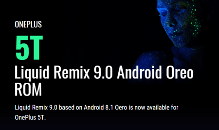 Update OnePlus 5T to Liquid Remix 9.0 Android Oreo ROM