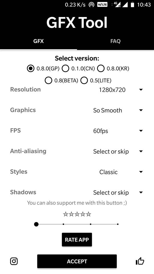 PUBG Settings with GFX Tool