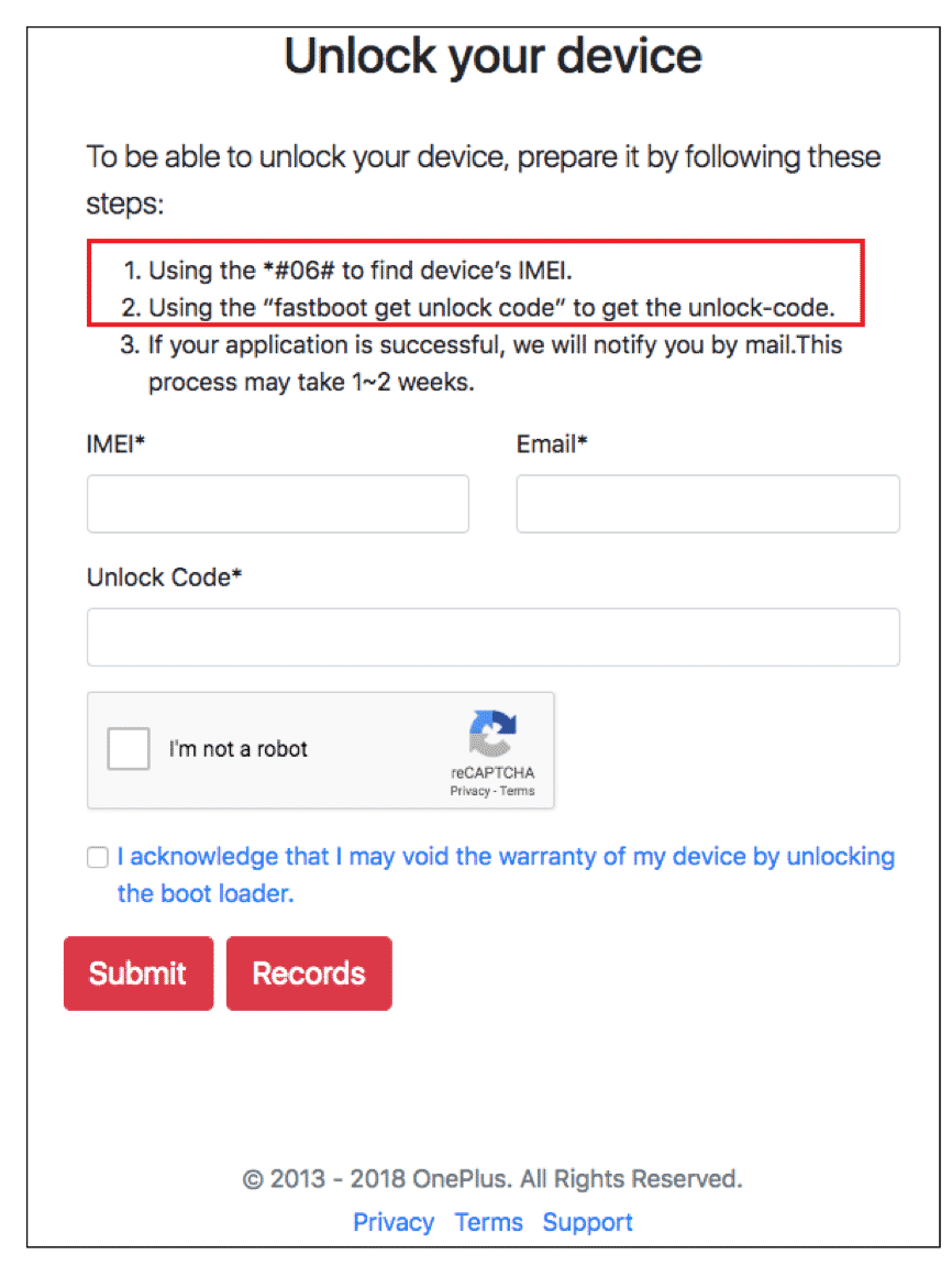 Unlock Token OnePlus 6T