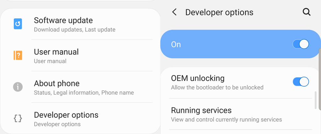 Galaxy S10 OEM unlocking