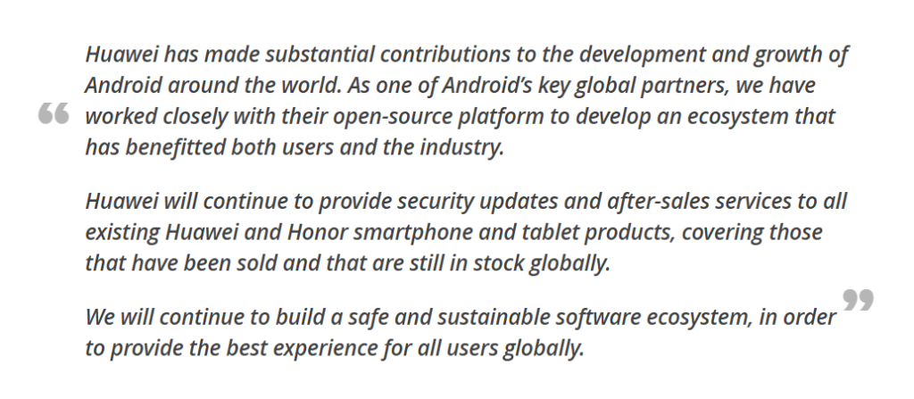 Huawei substantial contributions