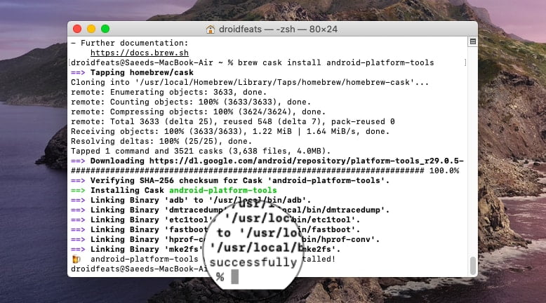 Install ADB using Homebrew on macOS