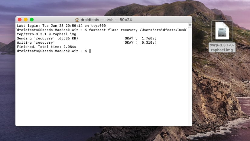 Install TWRP on Android using macOS