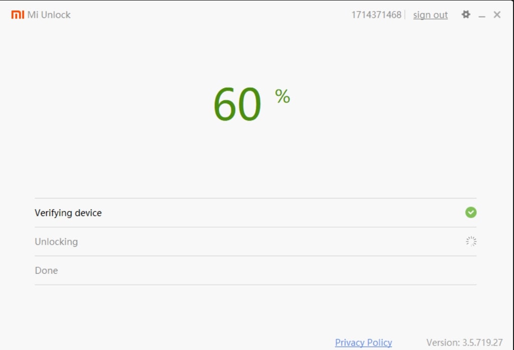 MIUI Unlocking device