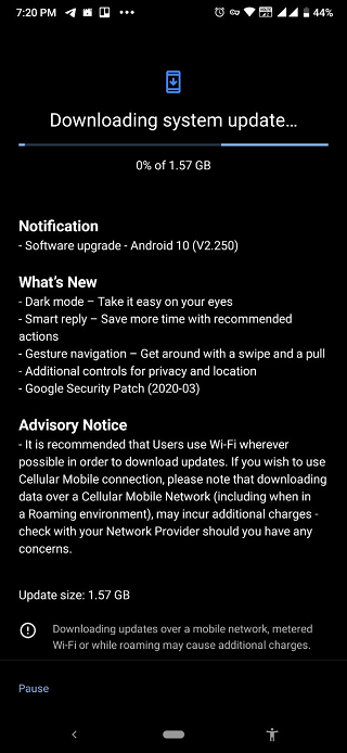 Android 10 for Nokia 7.2