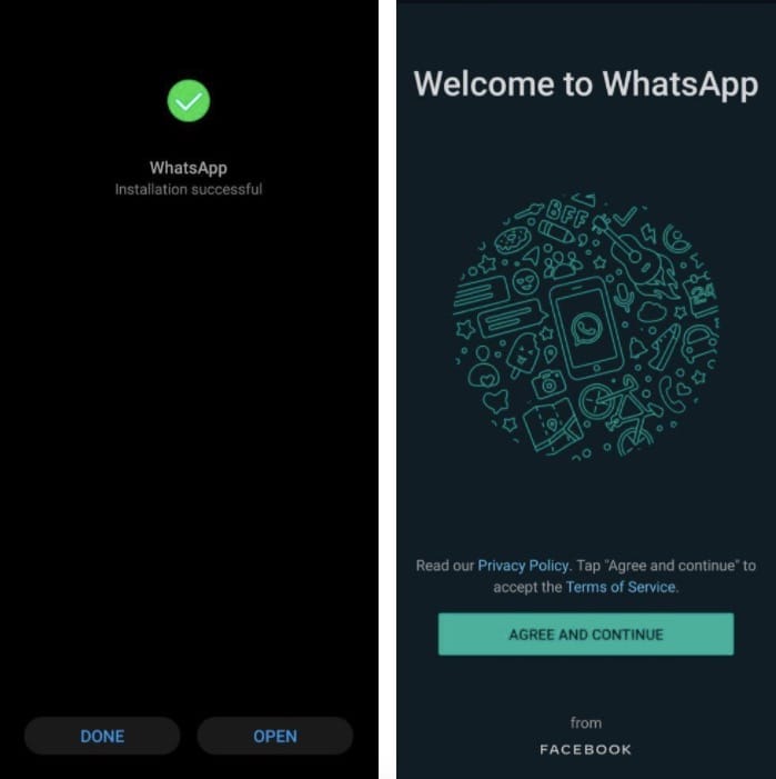 Install WhatsApp manually